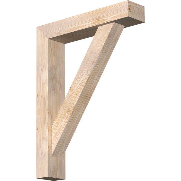 Ekena Millwork Traditional Block Smooth Bracket w/ Offset Brace, Douglas Fir, 5 1/2"W x 26"D x 34"H BKT0604X26X34TRA05SDF - main